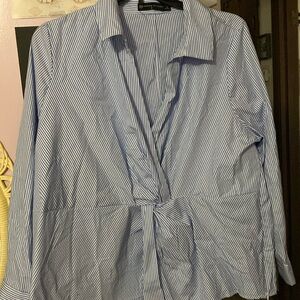Blue and white striped dress shirt